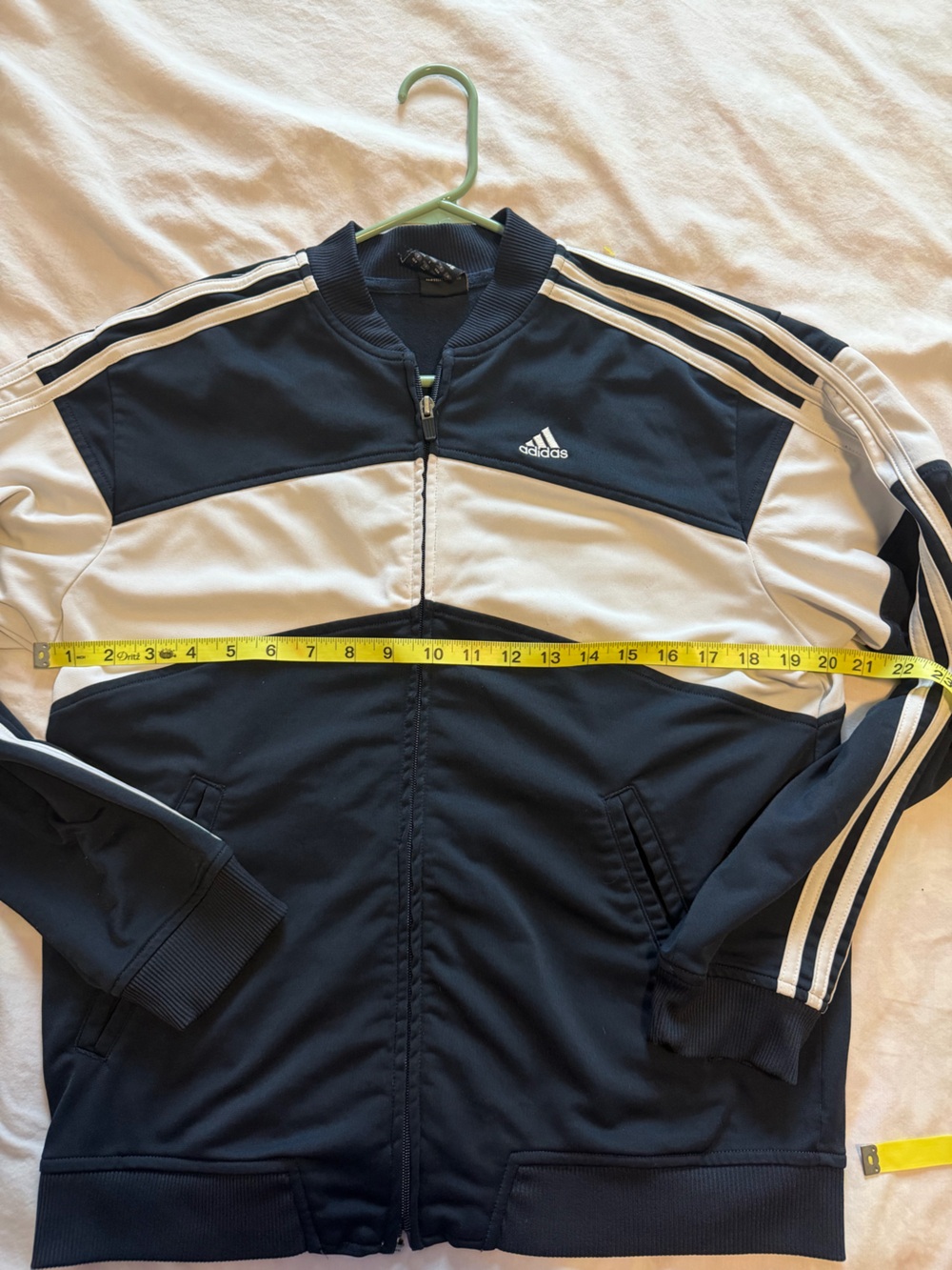 adidas Navy and White Lightweight Track Jacket